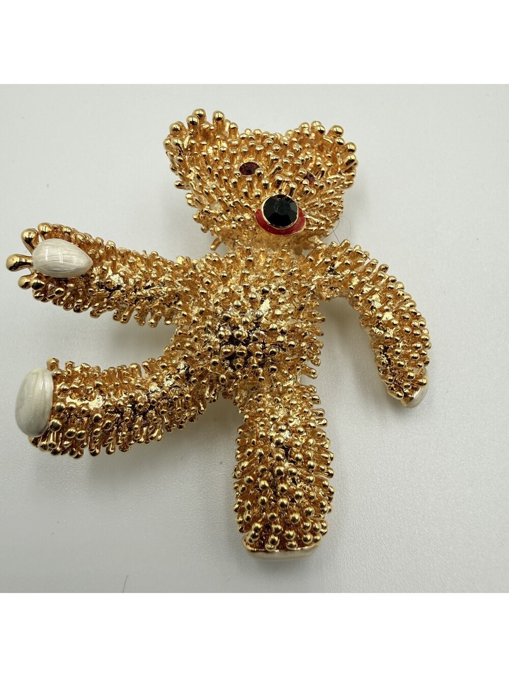 Jackie Kennedy Gold Tone Teddy Bear Pin Brooch Camrose & Kross
